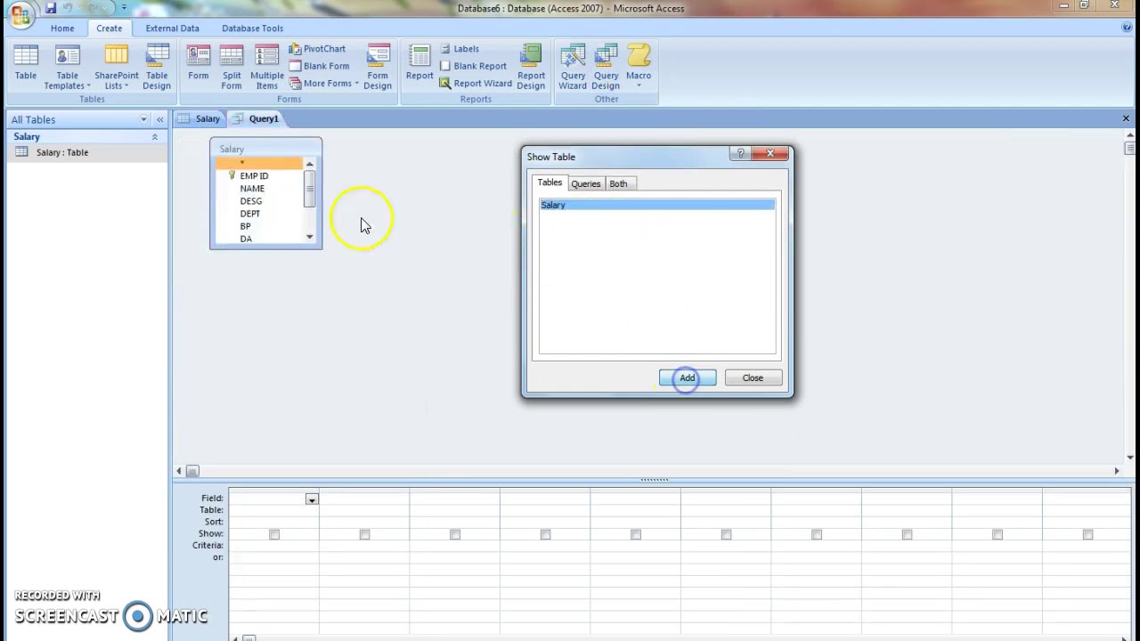 Calculation of Salary in MS Access YouTube