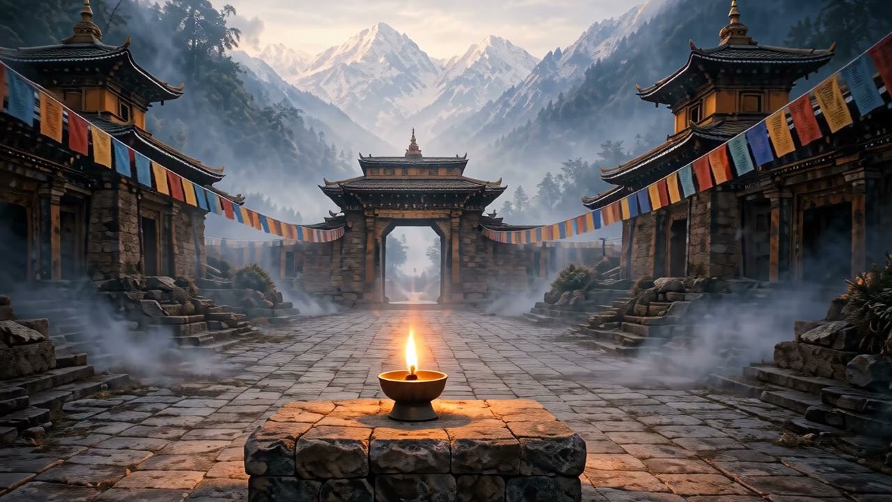 Ambient Music | Ancient Himalayan Monastery in the Mist | 10 Hours 🏔️ (4K)