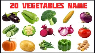 20 Vegetable Names🍅🥕 | 20 Vegetable Names in English and Hindi | kids learning video | preschoolers