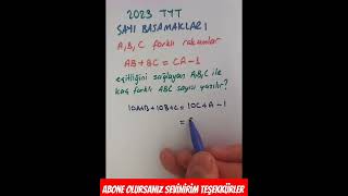 2023 Tyt Matematik Sayı Basamakları