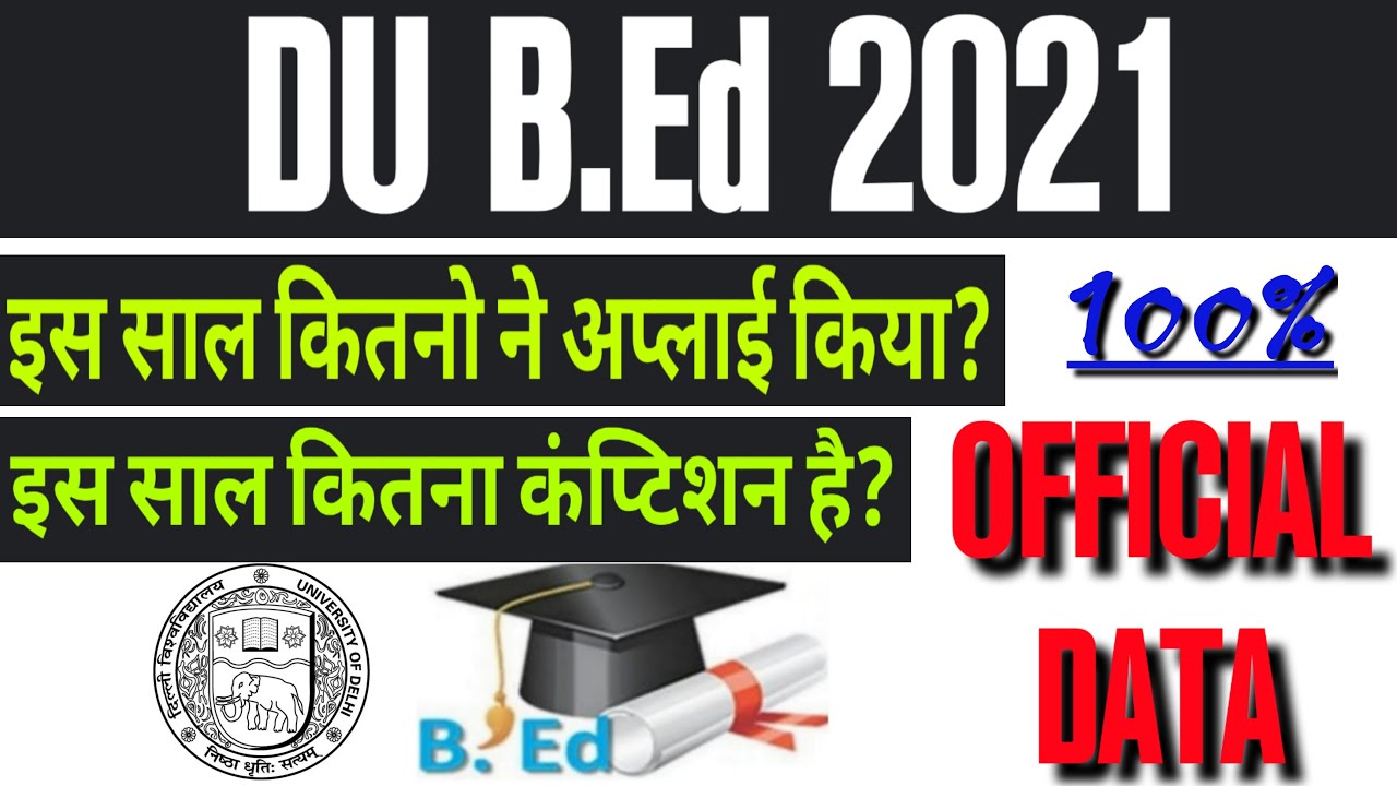 DU B.Ed. 2021. Total Forms Filled in DU B.Ed 2021. How Many Applicants