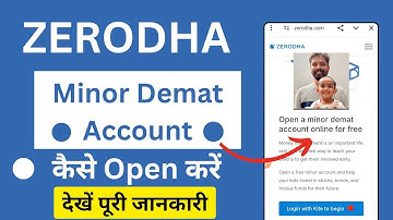 Zerodha me Minor Demat Account kaise Open kare | Zerodha Minor Demat Account Opening Online 