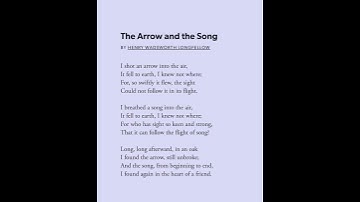 The Arrow and the Song poem Analysis