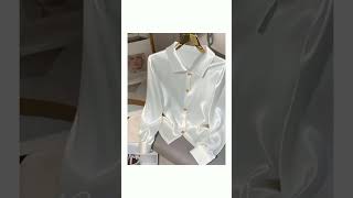 Elegant White Satin Blouse for Women | Temu USA Fashion | Link in Description 🇺🇸✨