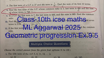 Class-10th #icse #maths | Find the first term of the G.P. Whose common ratio is 3, last term is 486
