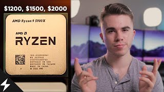 My Ryzen 5000 Gaming PC Builds: $1200 (5600X), $1500 (5800X), and $2000 (5900X)