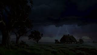 Strong Thunderstorm in Distance | Nostalgic Field | Calm Before the Storm | 3 HOURS