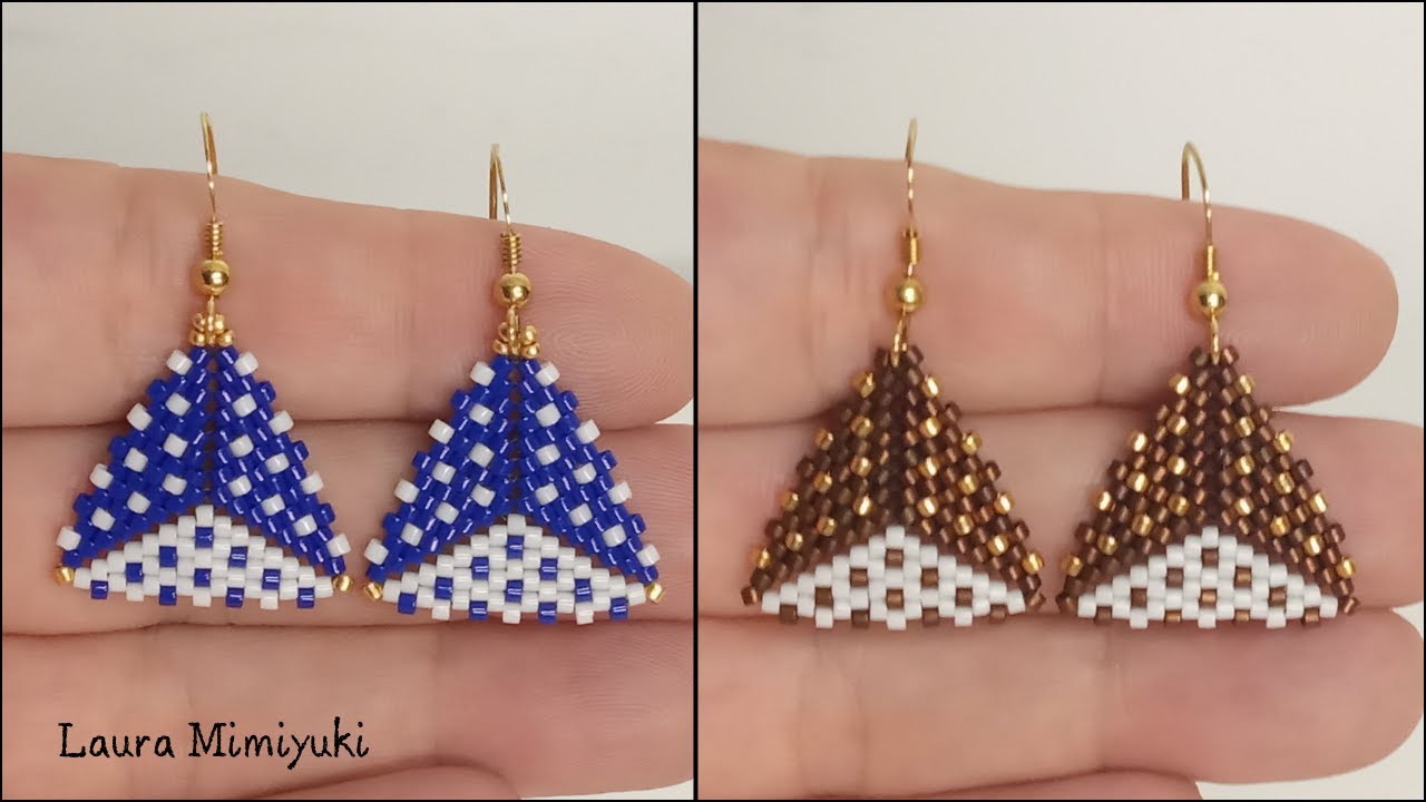 Pendientes puntos miyuki / Peyote triangular