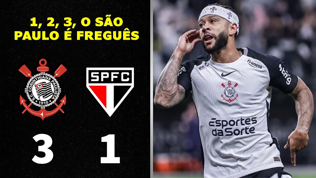 1, 2, 3, O SÃO PAULO É FREGUÊS - Corinthians 3x1 São Paulo - YouTube