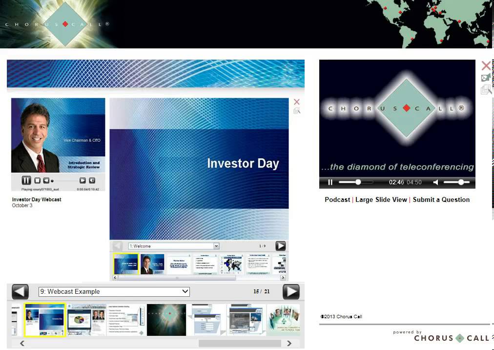 IR services at Chorus Call YouTube