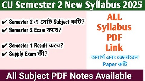 CU CCF SEMESTER 2 SYLLABUS 2025 | CU SEMESTER 2 SYLLABUS 2024 | CCF 2ND SEMESTER SYLLABUS 2025