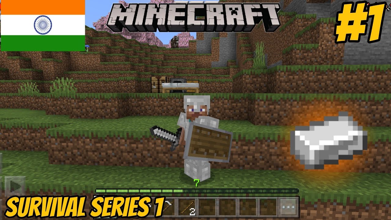 Minecraft Pe Survival series EP-1 in Hindi 1.20 | I Made Survival House ...