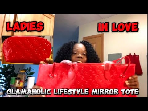 Glam-Aholic Red Tote Mirror Bag/ #fashion #totebag #pursehaul #handbags  #haul #unboxingvideo #item 