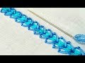 Hand Embroidery :Double  Heavy Chain Stitch | border design # 74.