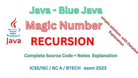 Java : Magic Number using Recursion in Java |  Magic Number Program in Java #java #recursion