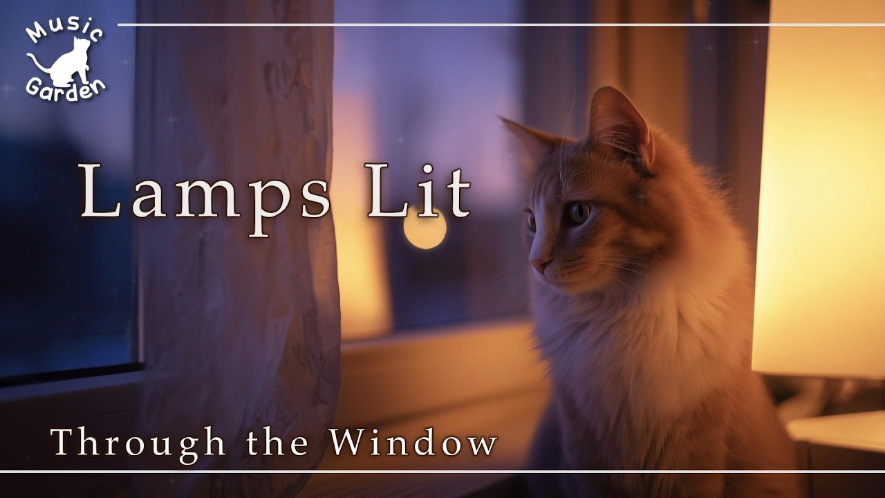 Relaxing Piano 🎹 Lamps Lit | Gentle Early Spring Night | Sleep / Study / Relax | Through the Window