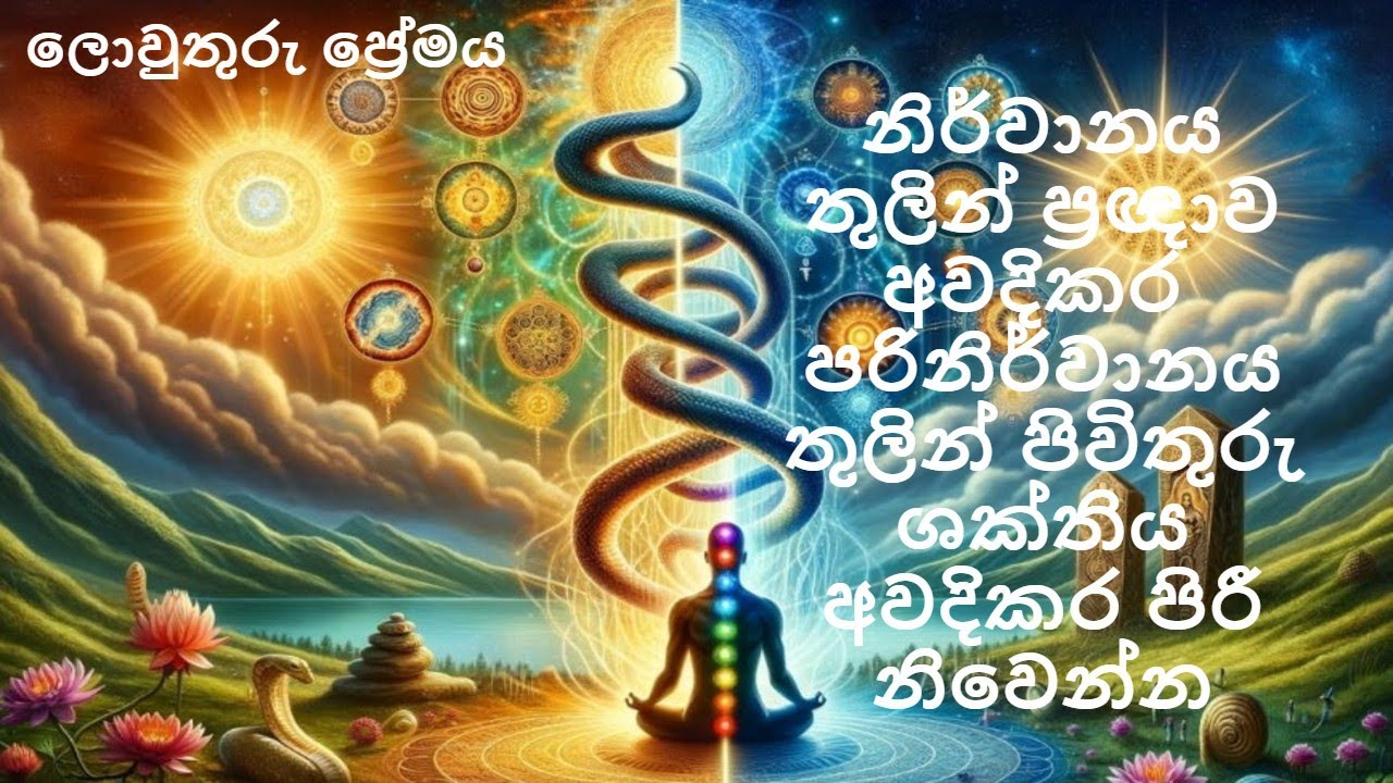 නිර්වානය තුලින් ප්‍රඥාව අවදිකර පරිනිර්වානය තුලින් පිවිතුරු ශක්තිය අවදිකර පිරී නිවෙන්න