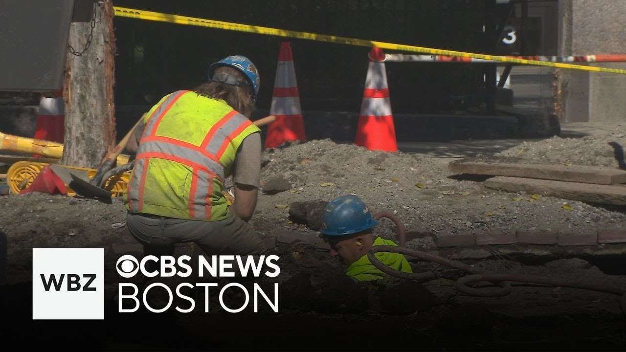 Water main break hits Boston street for second time in 11 days - YouTube
