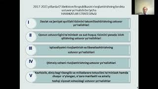 Harakatlar strategiyasi – O’zbekiston milliy taraqqiyoti yangi bosqichining asosi