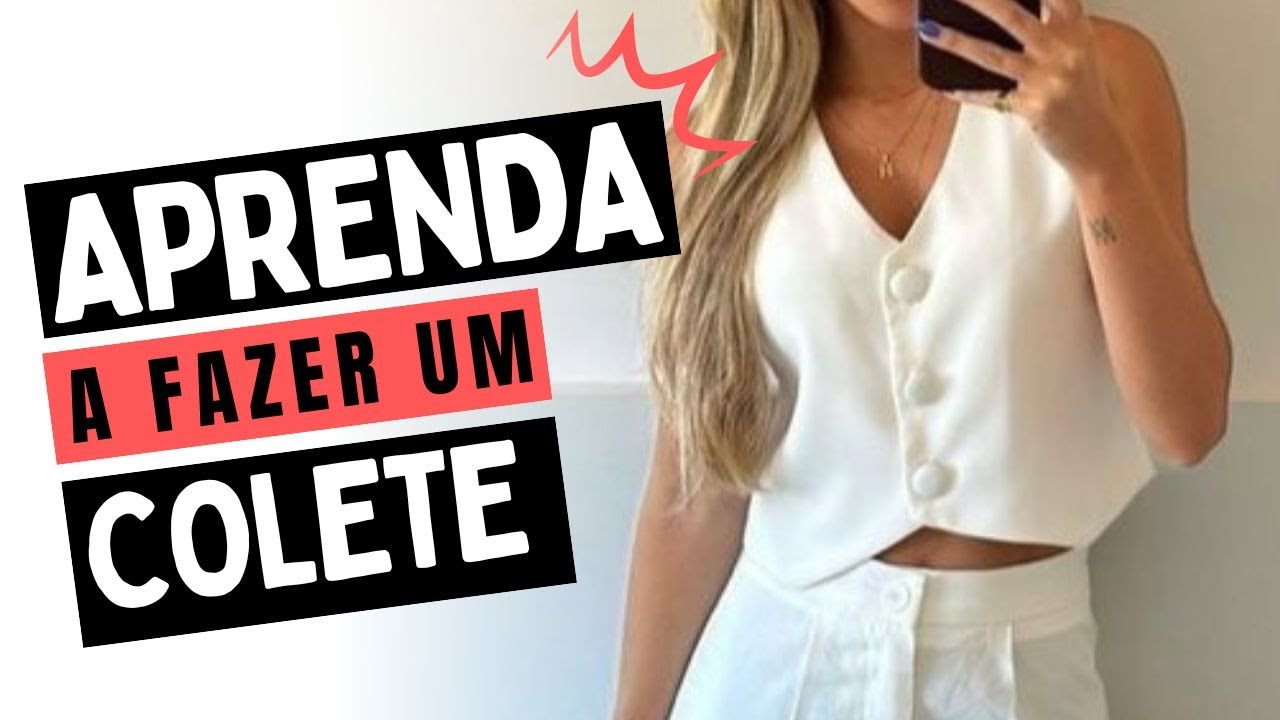 Molde de colete alfaiataria feminino cropped