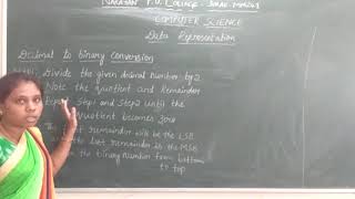 1st PUC - COMPUTER SCIENCE - DATA REPRESENTATION - PART - 2 Guide