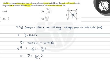 \( \mathrm{OABC} \) is a current carrying square loop an electron i...