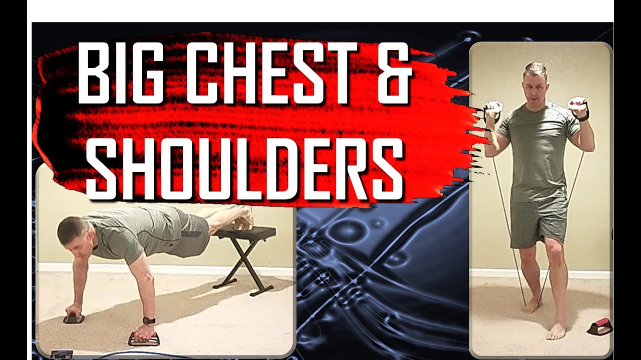 Build Upper Body (Chest & Shoulder) Resistance Band Workout at Home