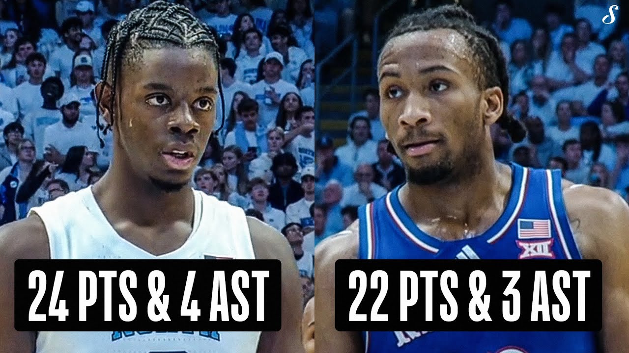 Кейлеб Уилсон (24 очка) и Даррин Петерсон (22 очка) в матче №19 Канзас против №25 Университета Се...
