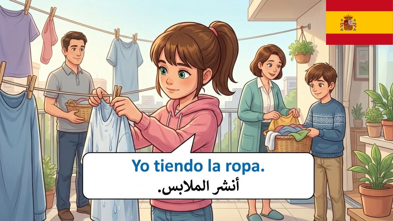 🔥 تعلم المحادثة اليومية بالإسبانية للمبتدئين | حوارات قصيرة من الحياة اليومية مع الترجمة