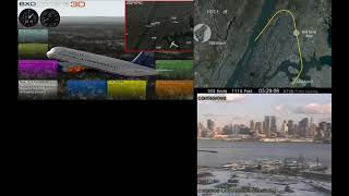US Airways Flight 1549 Animation and Footage
