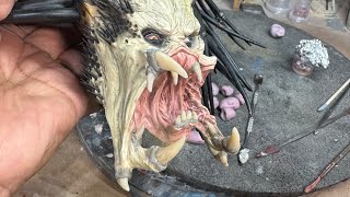 Adding acrylic teeth to 1/3 wolf predator 