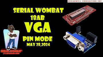 VGA Output Pin Mode For Serial Wombat 18AB.  I2C to VGA or UART to VGA conversion under Arduino