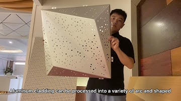 Special shape aluminum cladding， curtain wall, unique shape, arc shape, punch, 3D shape