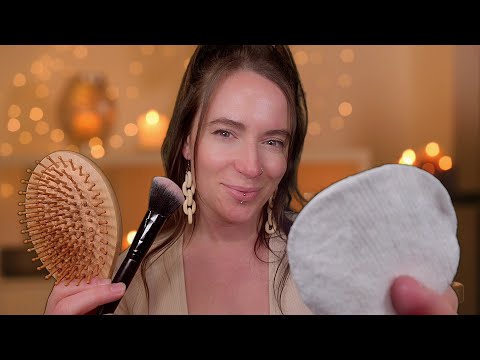 ASMR - Facial, Makeup, Hair Style (Layered Roleplay) 🌟Personal Attention🌟
