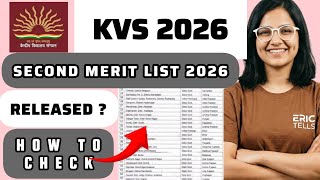 kvs class 1 second merit list 2026 | kvs class 1 second selection list 2026