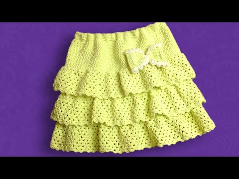 Вязаная летняя юбка крючком схема и описание для девочки 5 лет