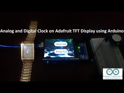 DIY Analog and Digital Clock on Adafruit TFT Display using Arduino
