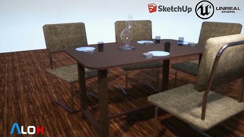Speed model design in SketchUP to Unreal Engine 4-Dinning Table
