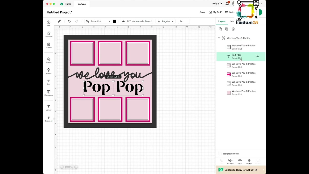 CRICUT DESIGN SPACE - How to add a custom name on your project