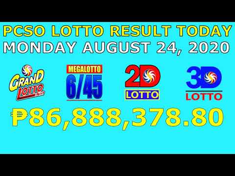 Lotto Result August 24 2020 (Monday