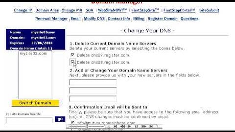 Making DNS changes at Register.com
