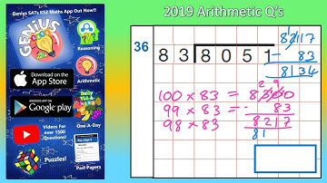 2019 Arithmetic Paper 1 Q36 KS2 SATS