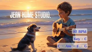 Guitar Backing Track Acoustic Song in C major : C Am F G   92 BPM 4/4