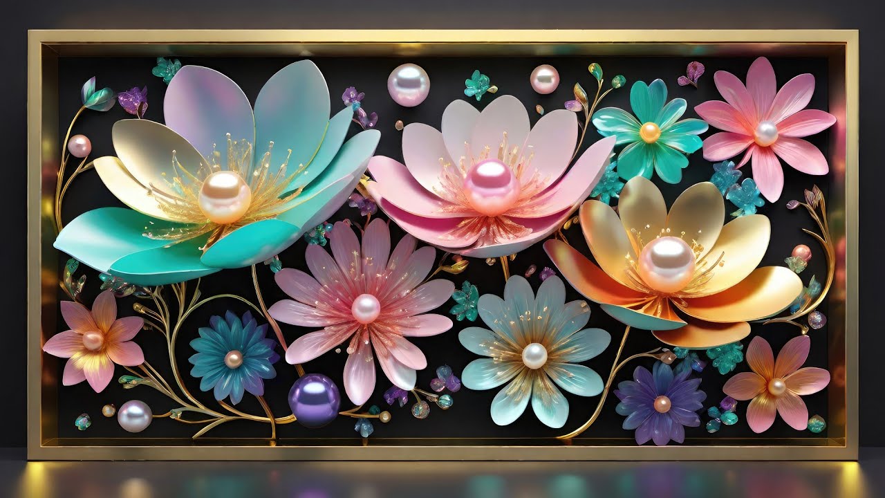 3D Pastel Flowers 4K Frame TV Art Wallpaper & Screensaver Background
