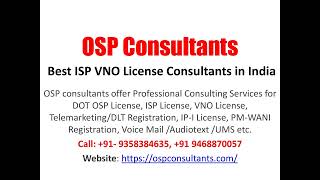 Osp Consultants - Best Isp Vno License Consultants In India