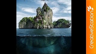Underwater Turtle Island   Speed Art photoshop  Creativestation