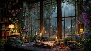 [24 Hours] Witchy Study Retreat: Rain on Window, Warm Candlelight & Relaxation Ambience