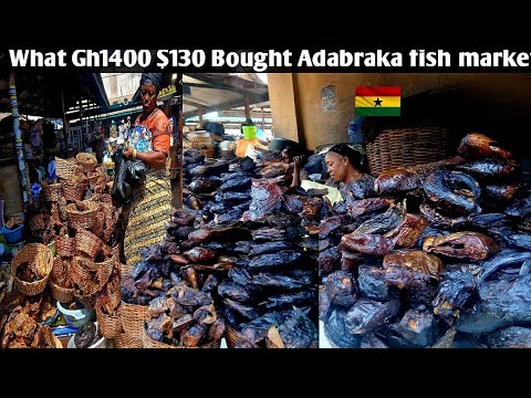 African fish Market Day at Adabraka/What $130 Got me #africa #ghana #rural#market #ruralliving #fish