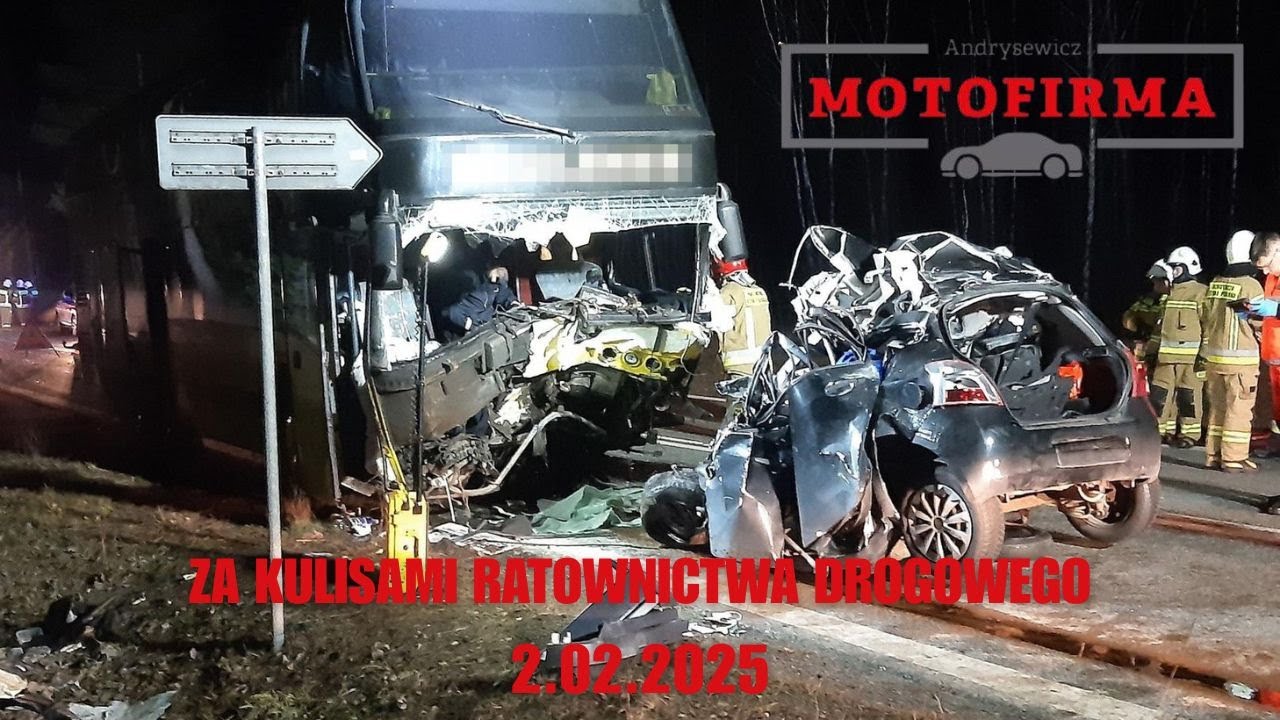 MOTOFIRMA ZA KULISAMI RATOWNICTWA DROGOWEGO: udrożnienie drogi krajowej po groźnym wypadku