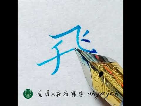 飛。硬筆書法欣賞｜百利金土耳其藍｜葉曄×夜夜寫字